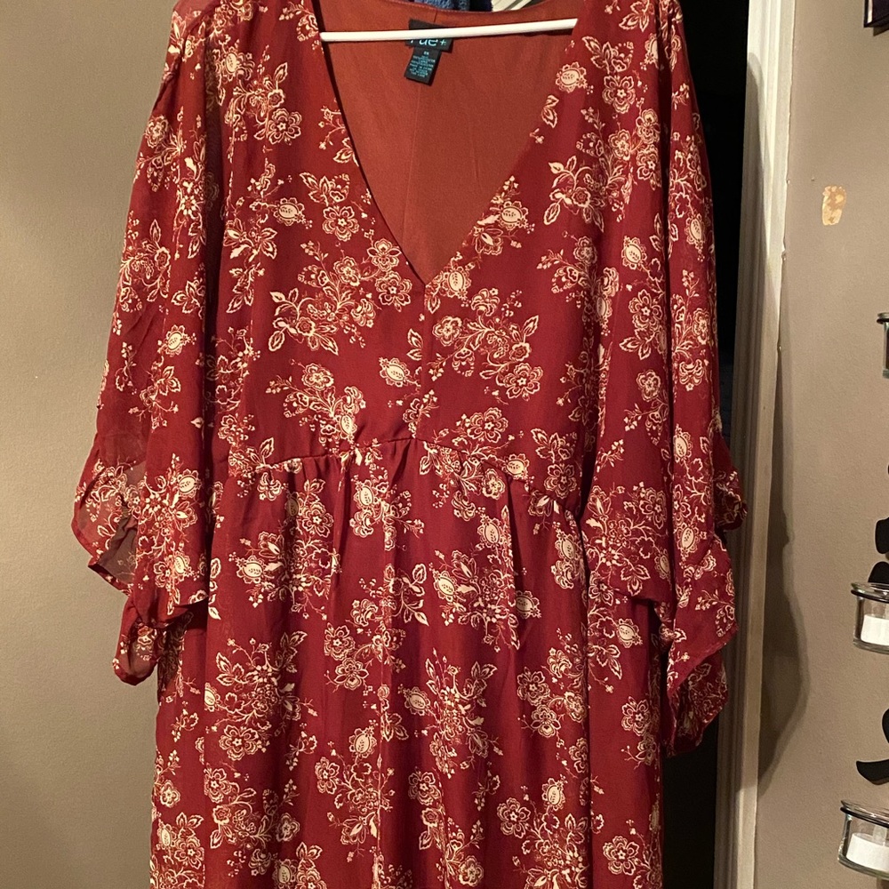 Plus-Floral-Ruffled-Babydoll-Dress